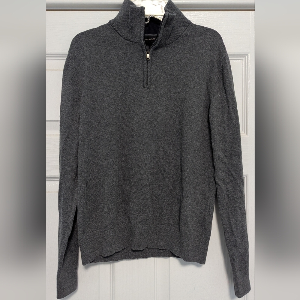 Banana Republic Charcoal Quarter Zip-Up Sweater